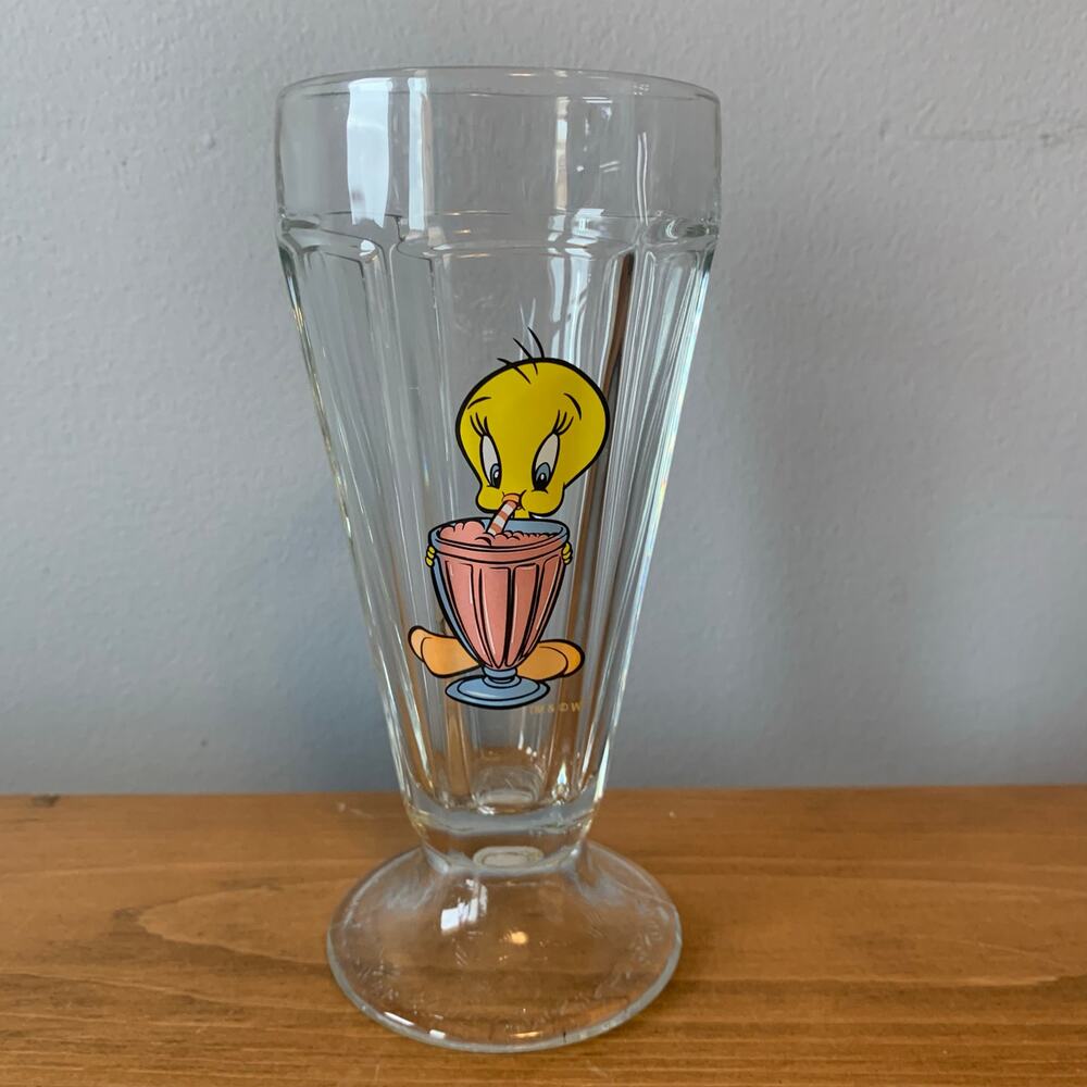TWEETY BIRD Ice Cream Sundae Glass Vintage 1997 Warner Brothers 7" High